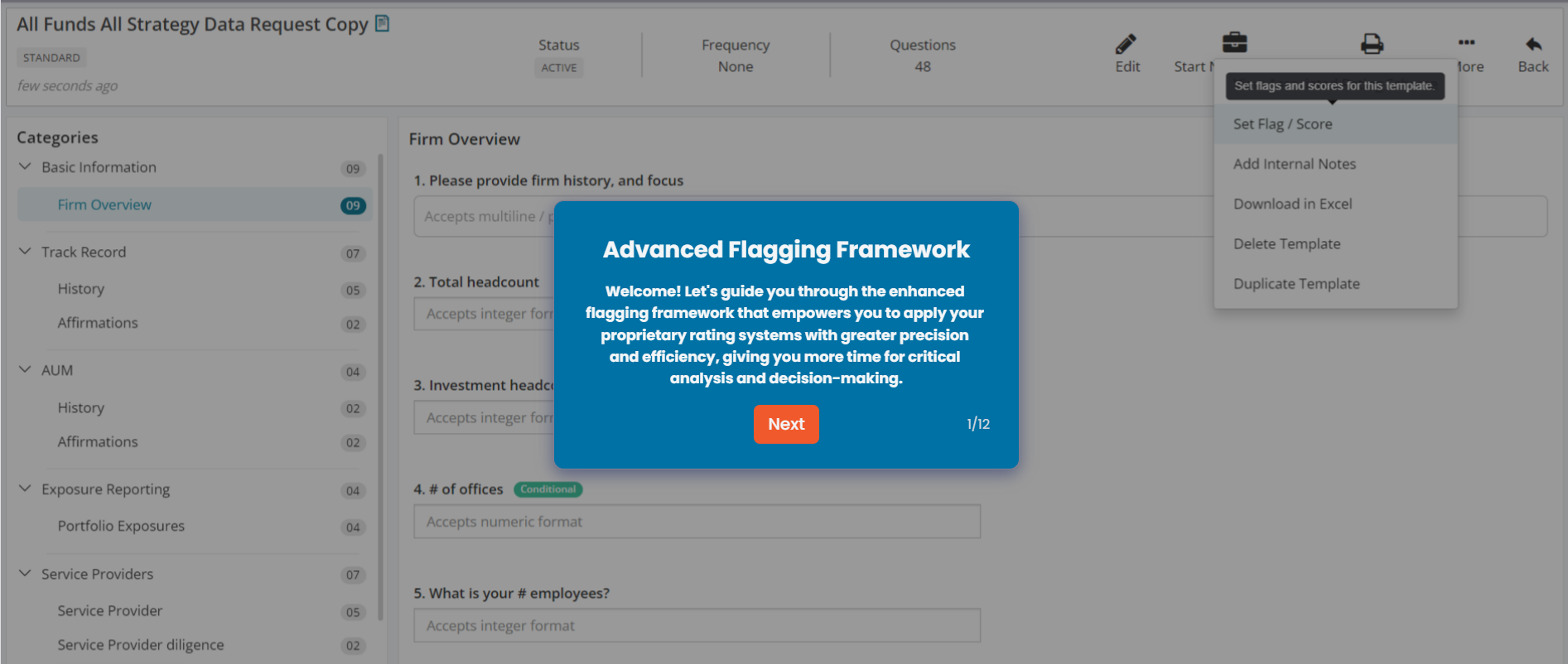 DiligenceVault-Ratings Framework DiligenceVault-Ratings Framework