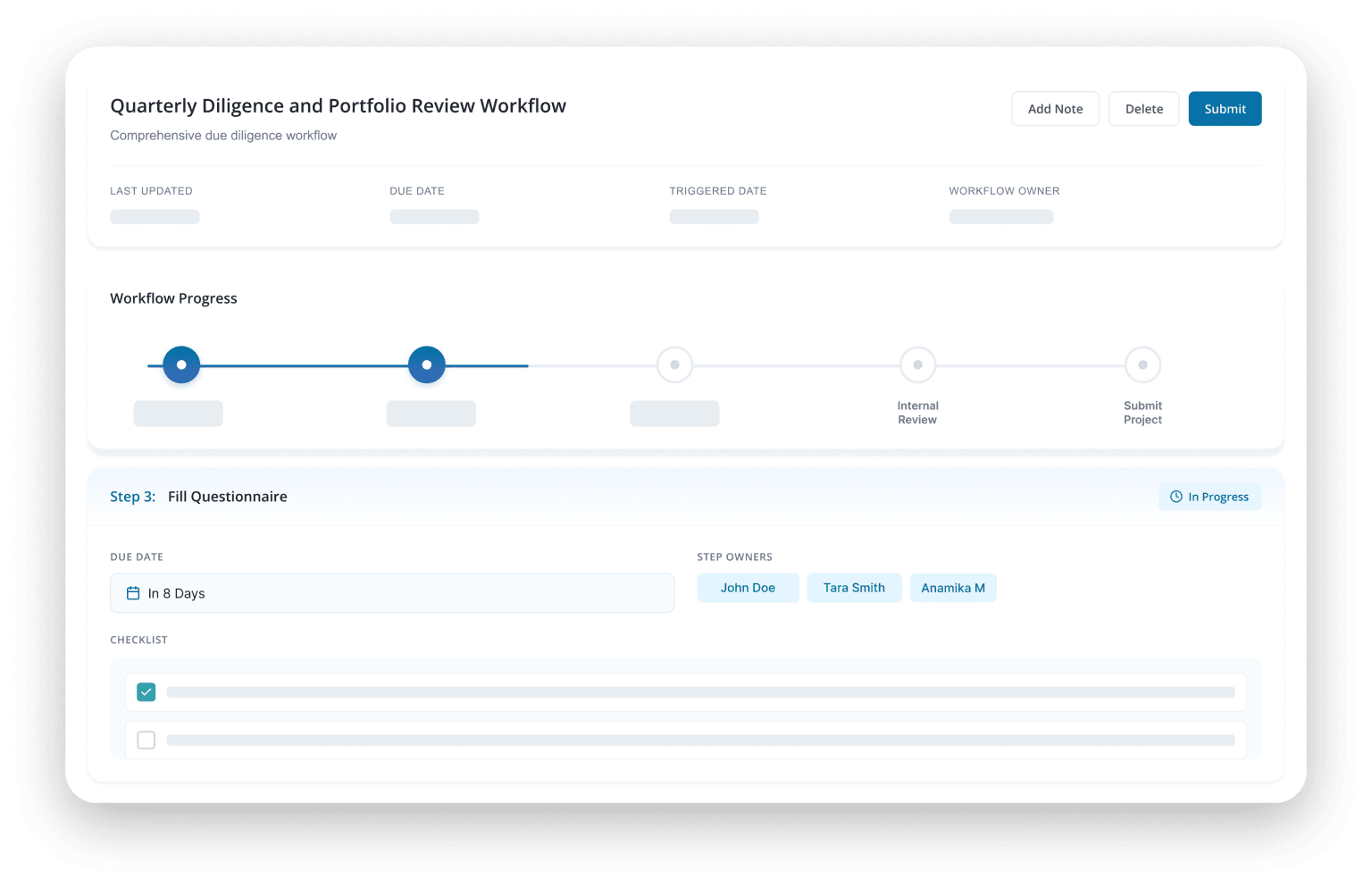 DiligenceVault Workflow Automation